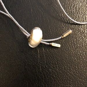 Pandora Glass White/ Beige Charm